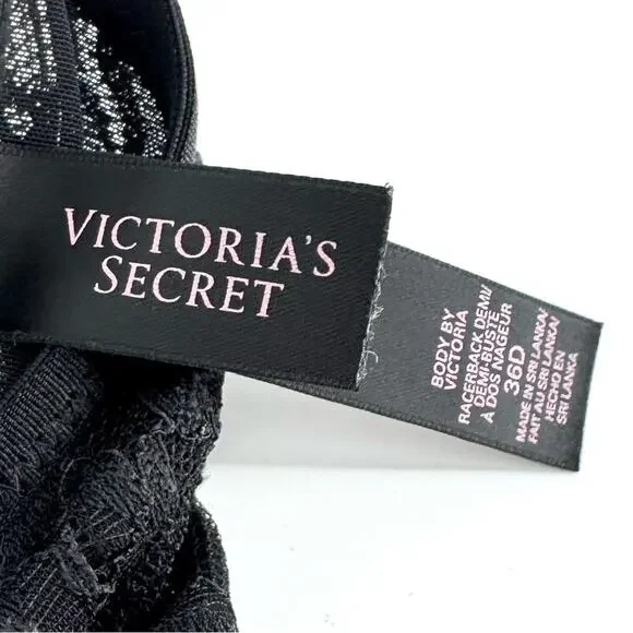 Set of 2 Racerback Bras Victoria's Secret and Natori Black and Mint Size 36D - Picture 12 of 13